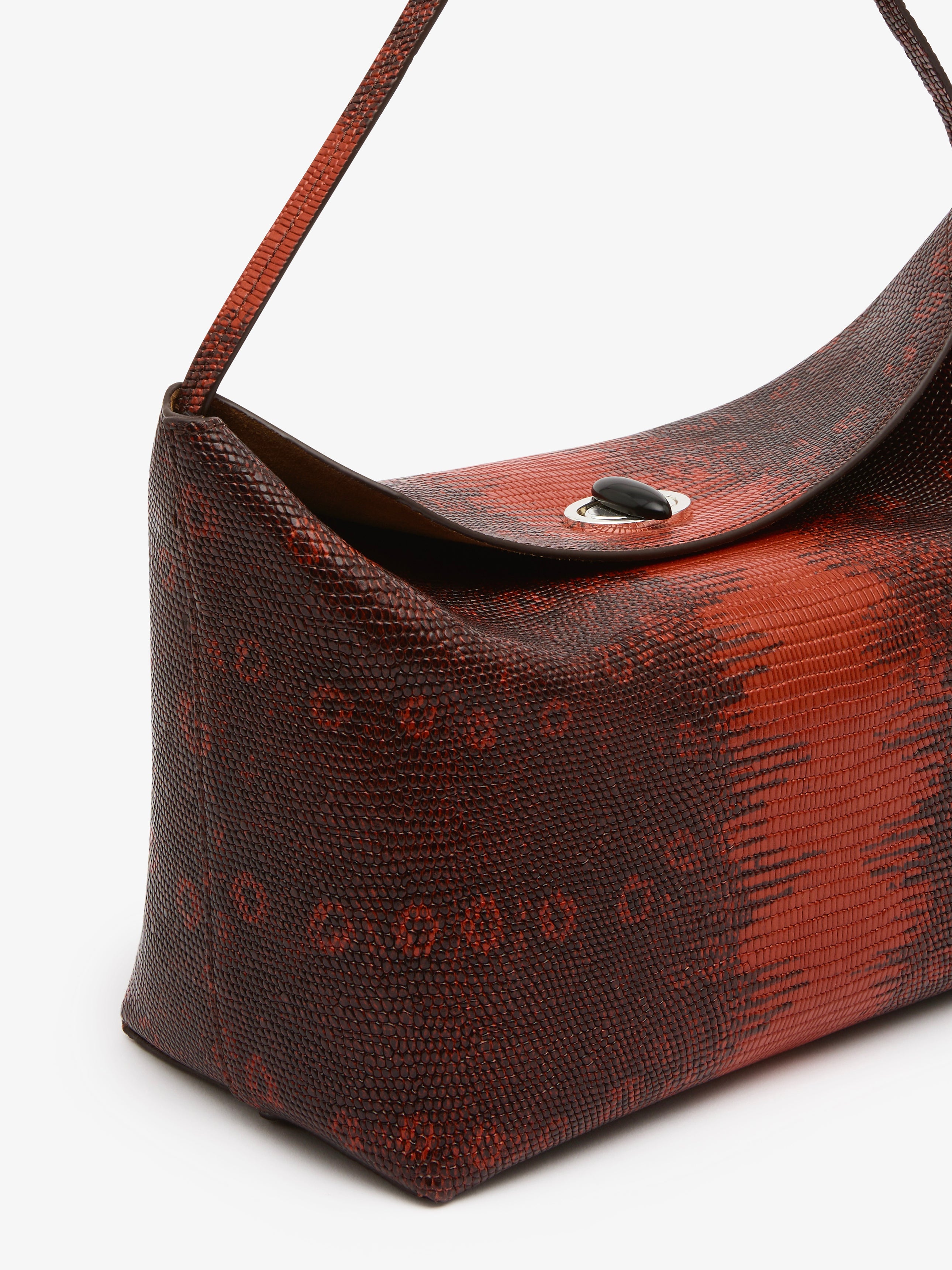 Turnlock Lizard Shoulder Bag