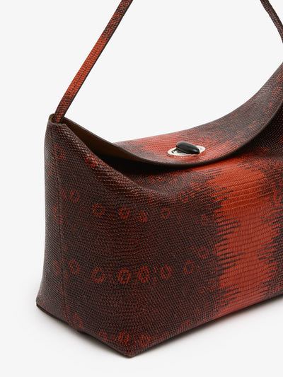 Turnlock Lizard Shoulder Bag