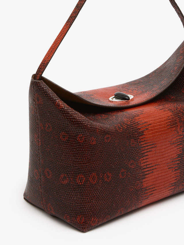 Turnlock Lizard Shoulder Bag