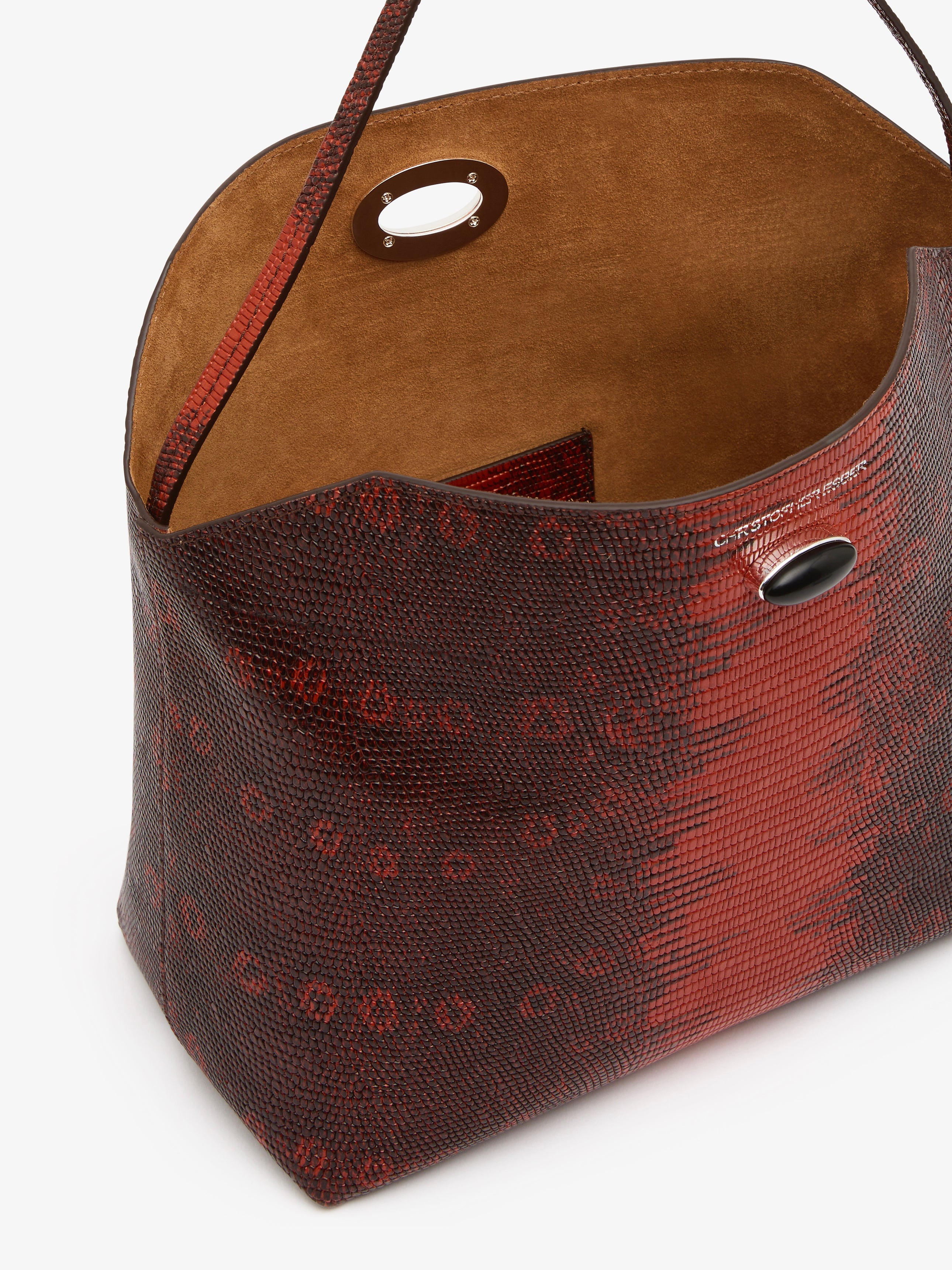 Turnlock Lizard Shoulder Bag