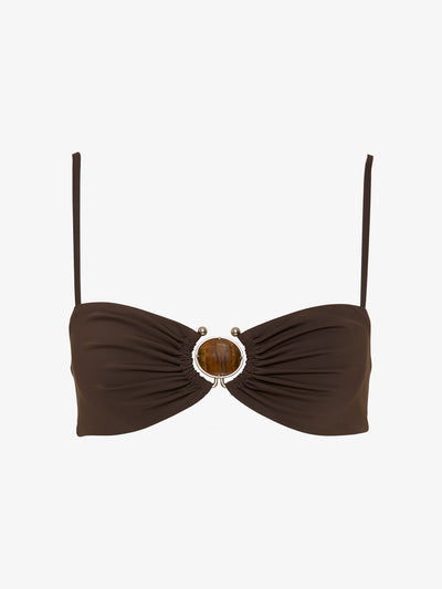 Mineral Stone Ruched Bikini Top