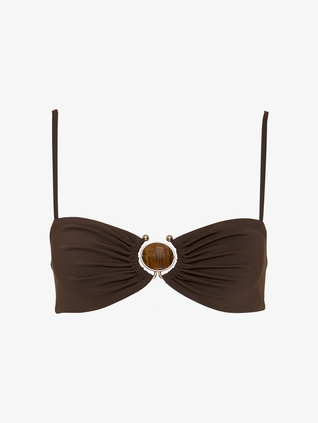 Mineral Stone Ruched Bikini Top