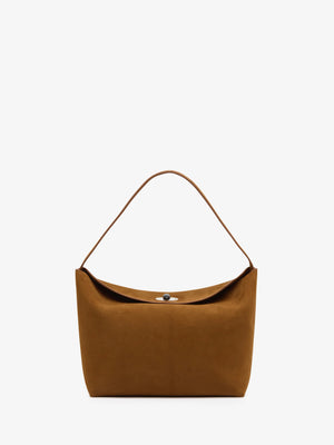 Turnlock Suede Shoulder Bag