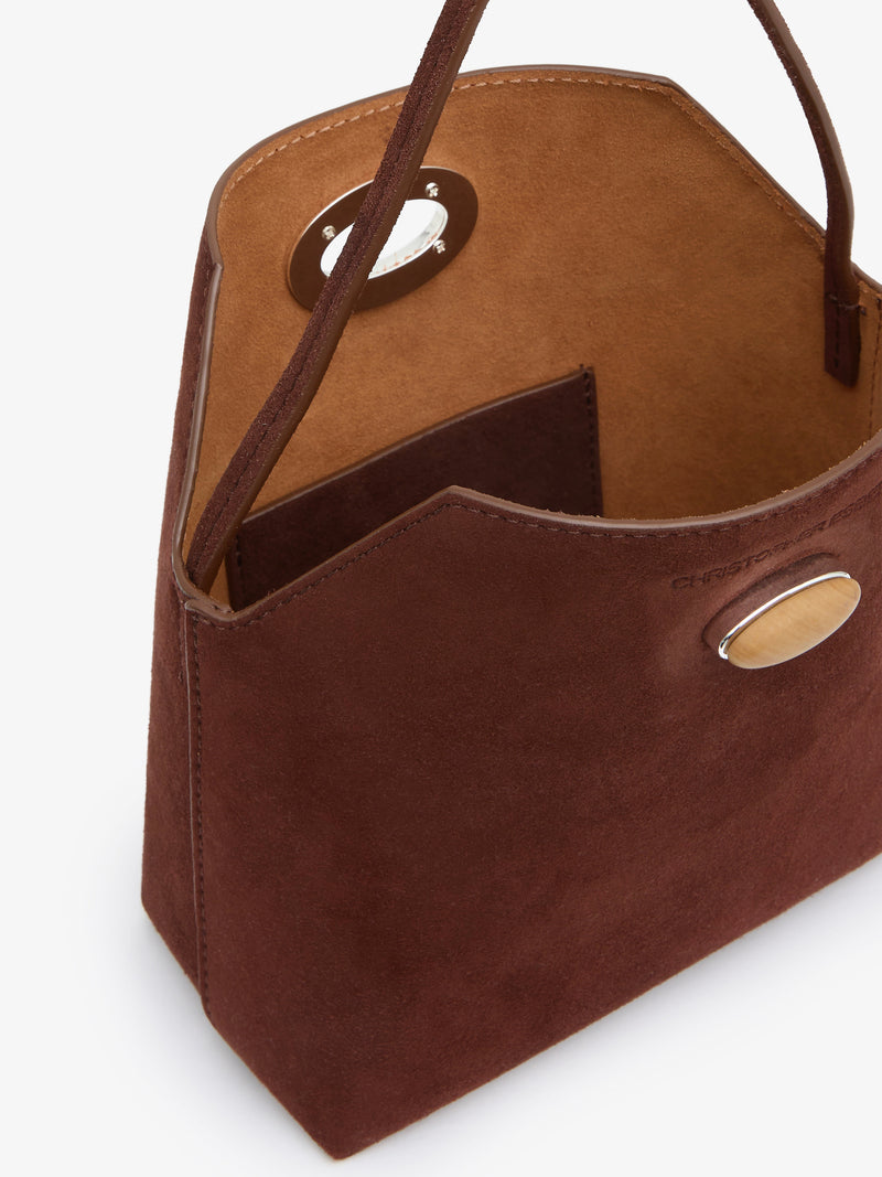 Turnlock Suede Mini Shoulder Bag - Image 3