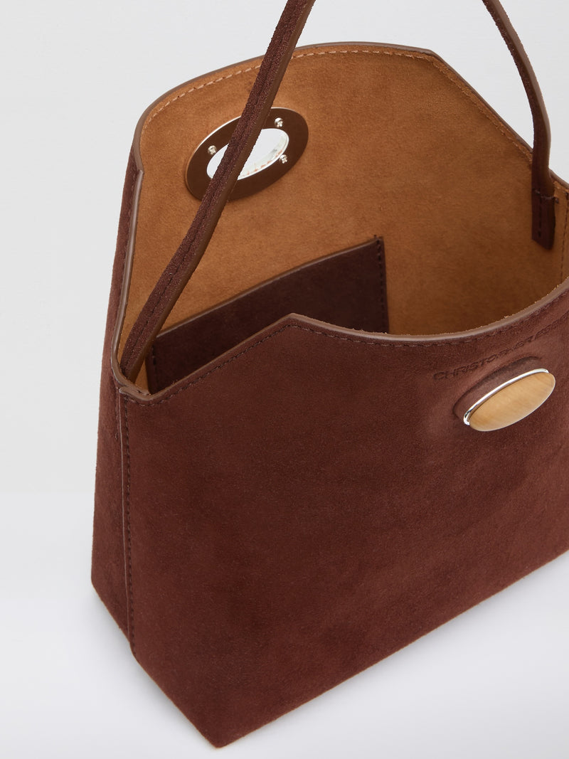 Turnlock Suede Mini Shoulder Bag - Image 3