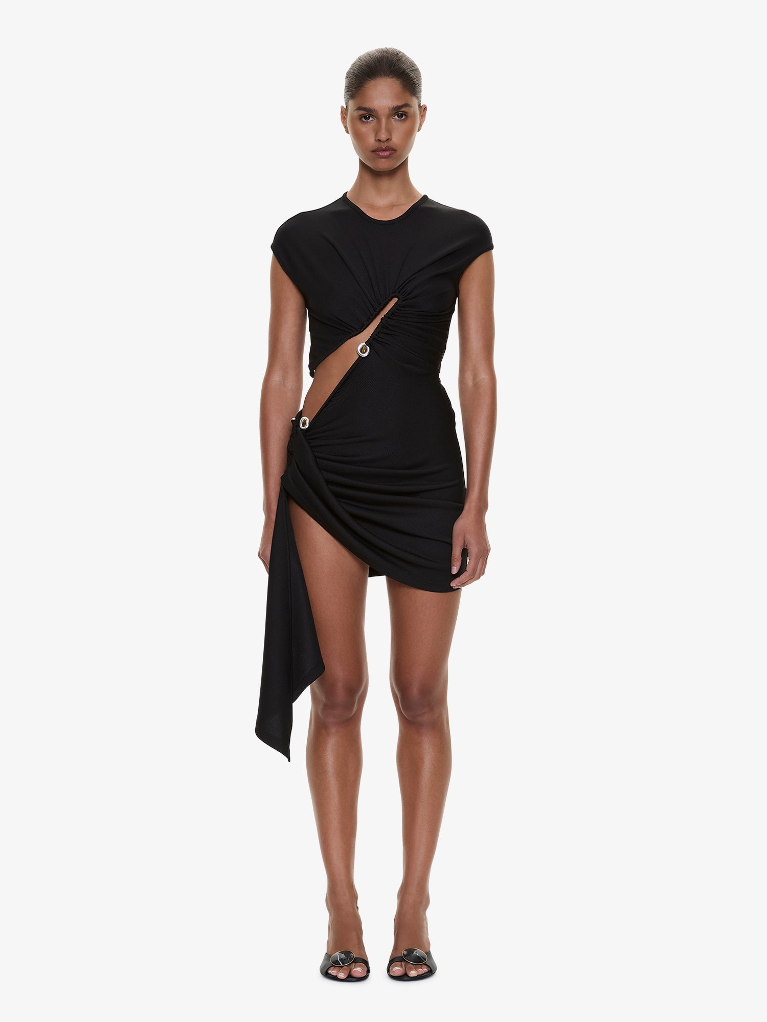 Droplet Crystal Clasp Draped Tank Dress