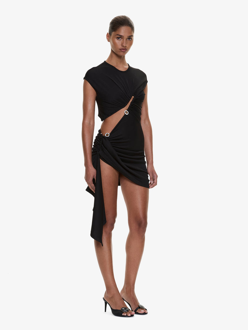 Droplet Crystal Clasp Draped Tank Dress - Image 3