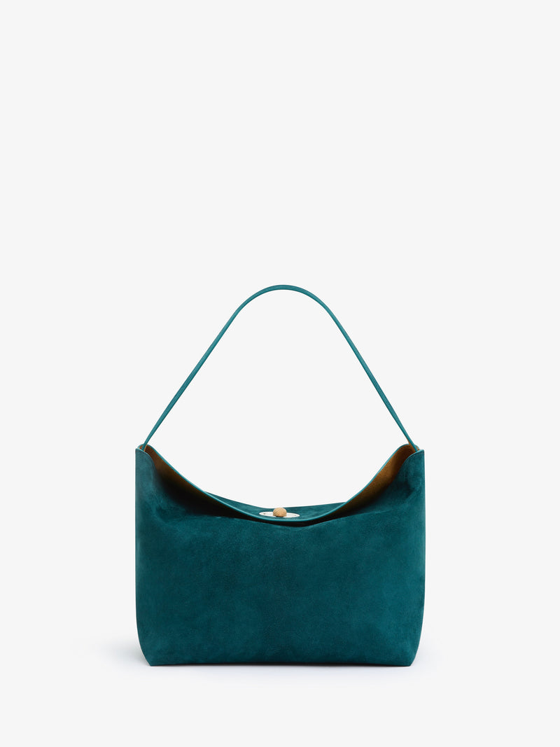 Turnlock Suede Shoulder Bag - Image 1