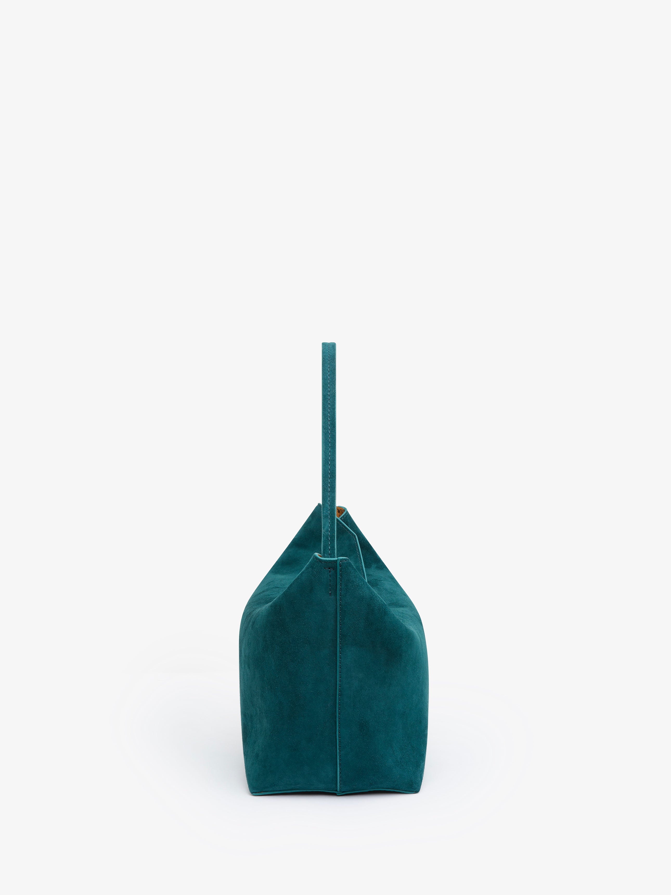 Turnlock Suede Shoulder Bag