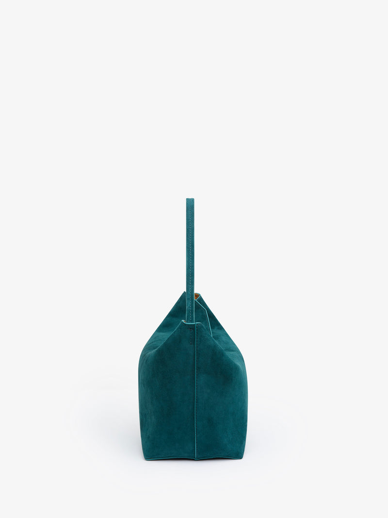 Turnlock Suede Shoulder Bag - Image 4
