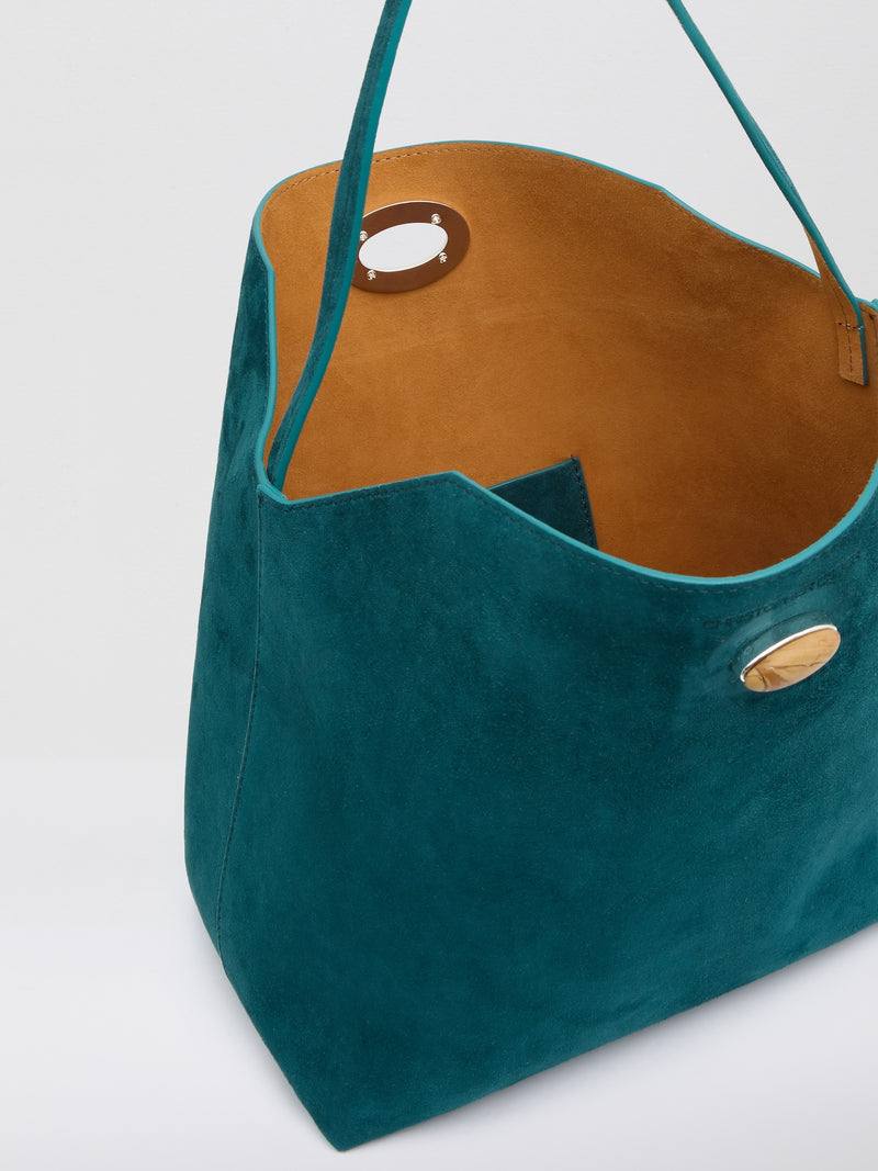 Turnlock Suede Shoulder Bag - Image 3