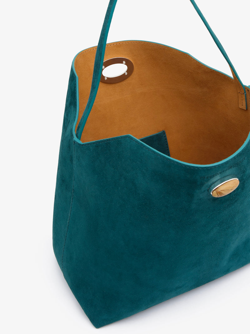 Turnlock Suede Shoulder Bag - Image 3