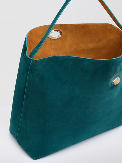 Turnlock Suede Grande Shoulder Bag