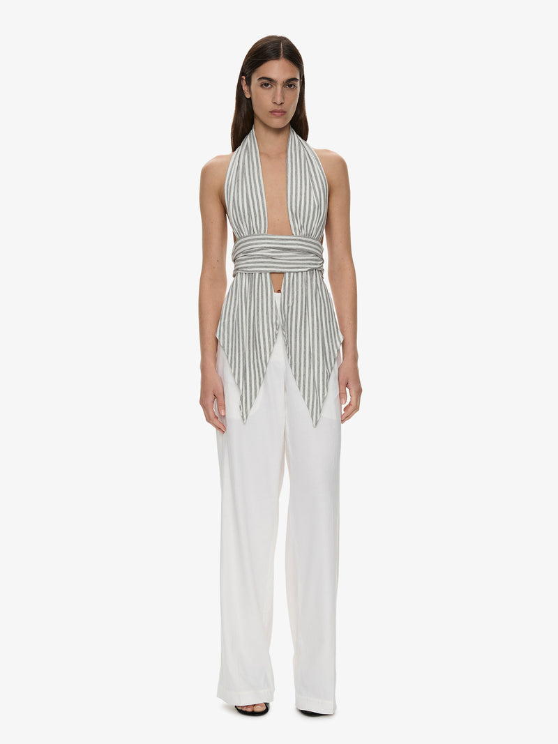 Scarf Draped Halter Top - Image 1