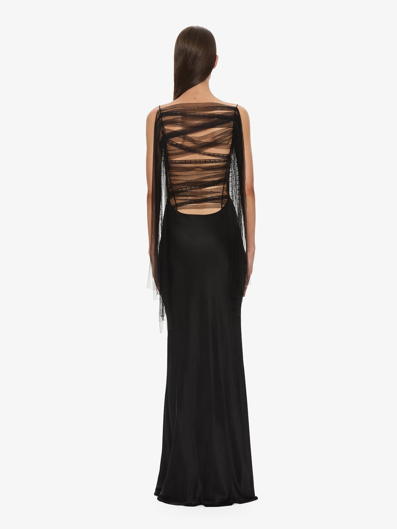 Lattice Lace Silk Gown - Image 2