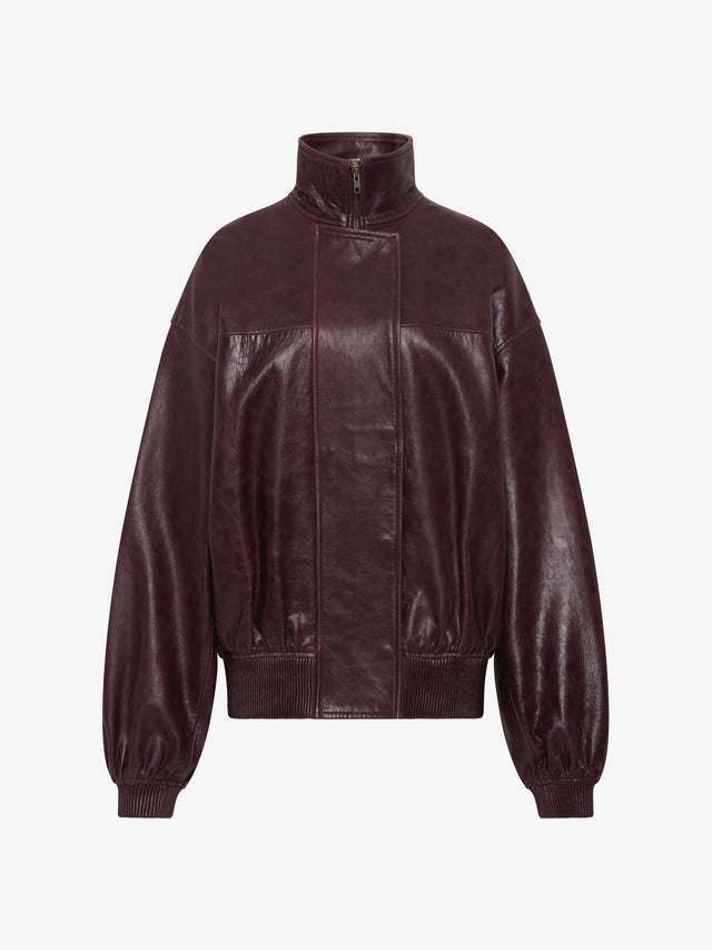 Devon Leather Bomber Jacket