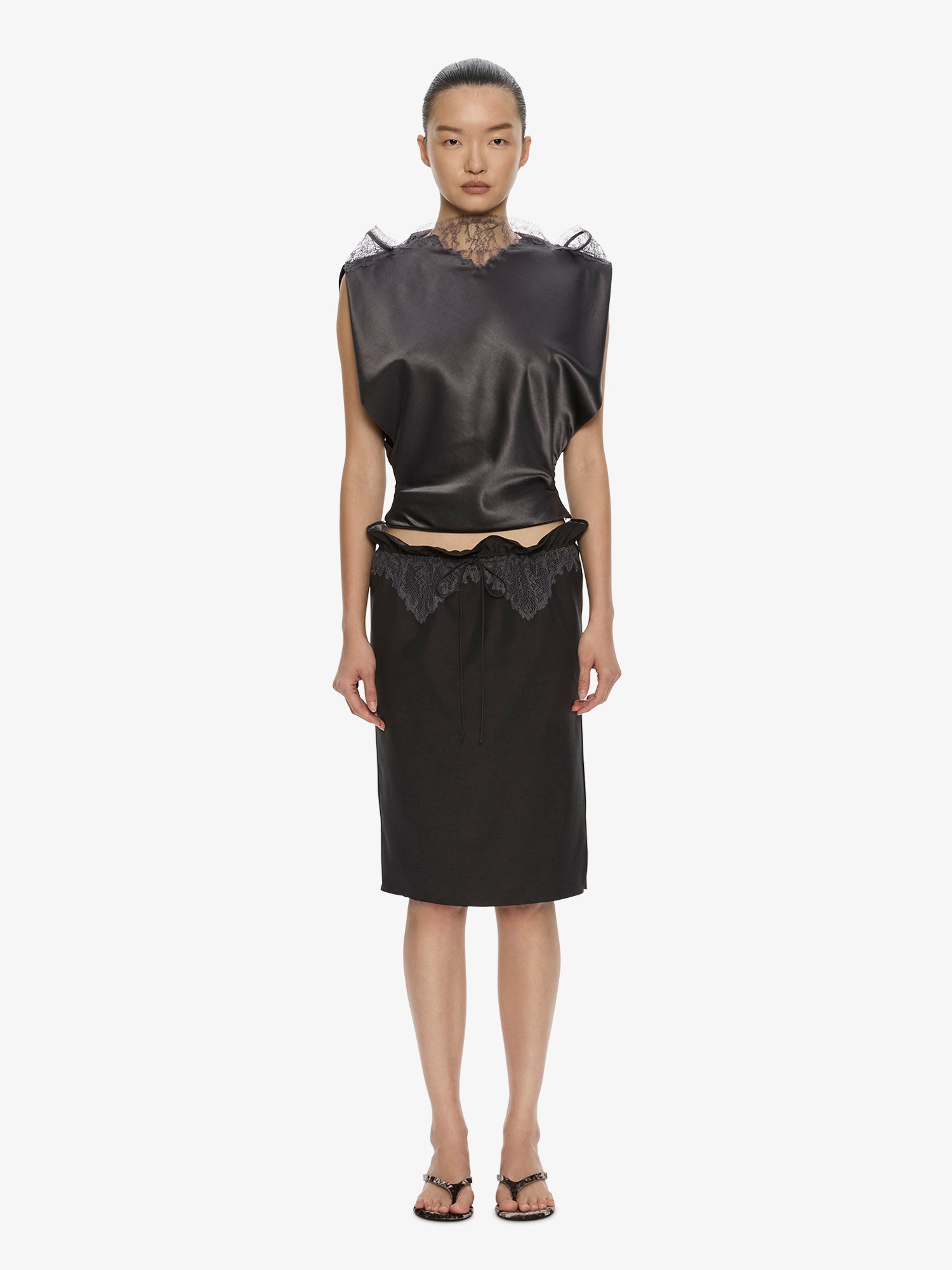Anais Lace Trimmed Tie Skirt