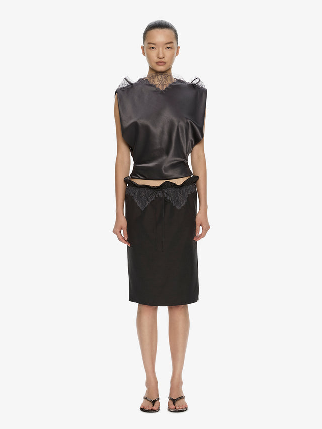 Anais Lace Trimmed Tie Skirt