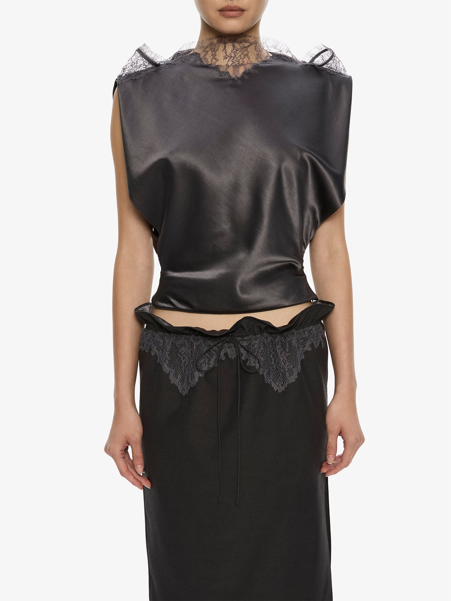 Anais Lace Trimmed Tie Skirt