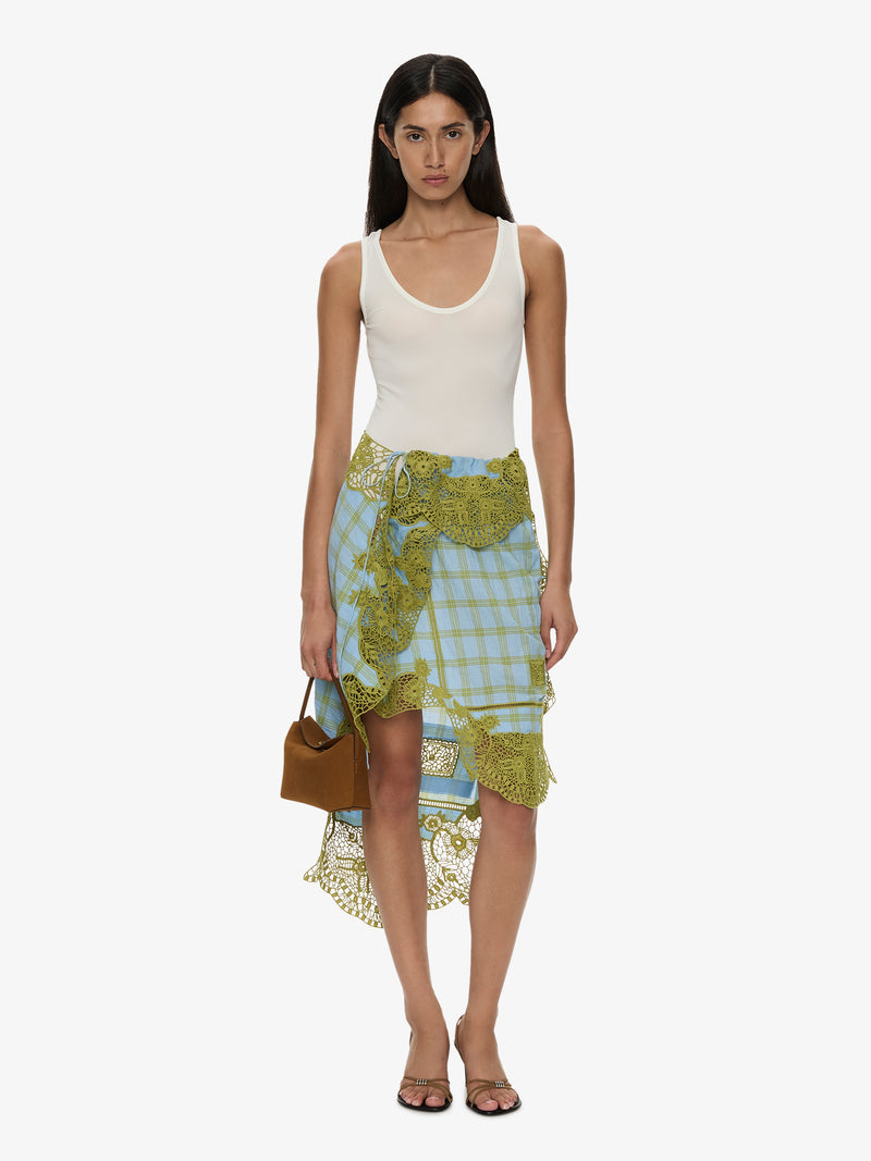 Embroidered Handkerchief Envelope Midi Skirt - Image 1