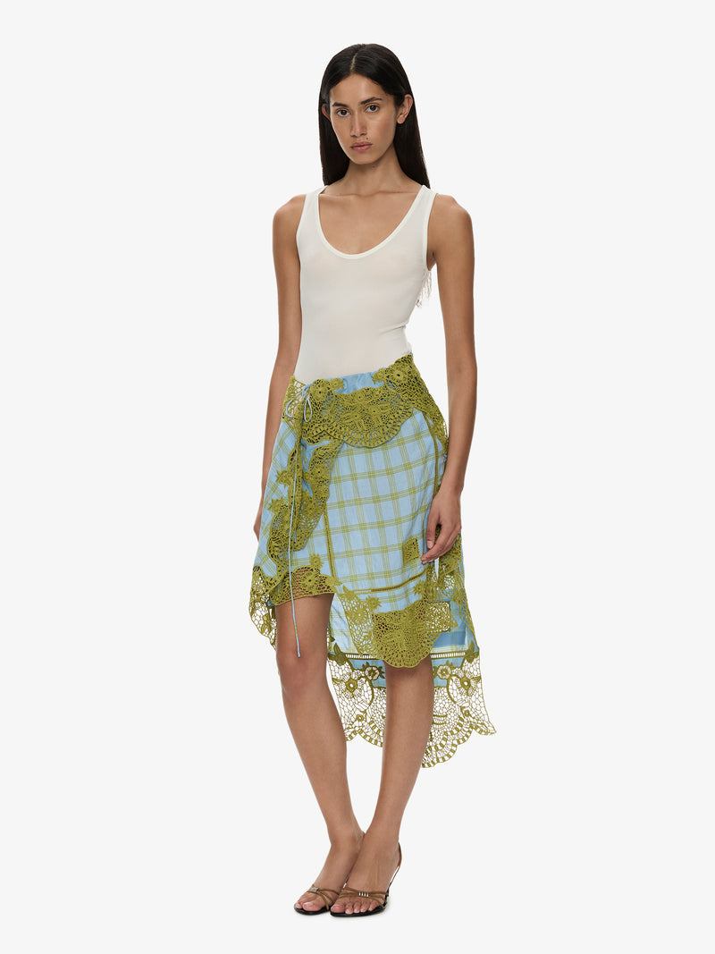 Embroidered Handkerchief Envelope Midi Skirt - Image 4