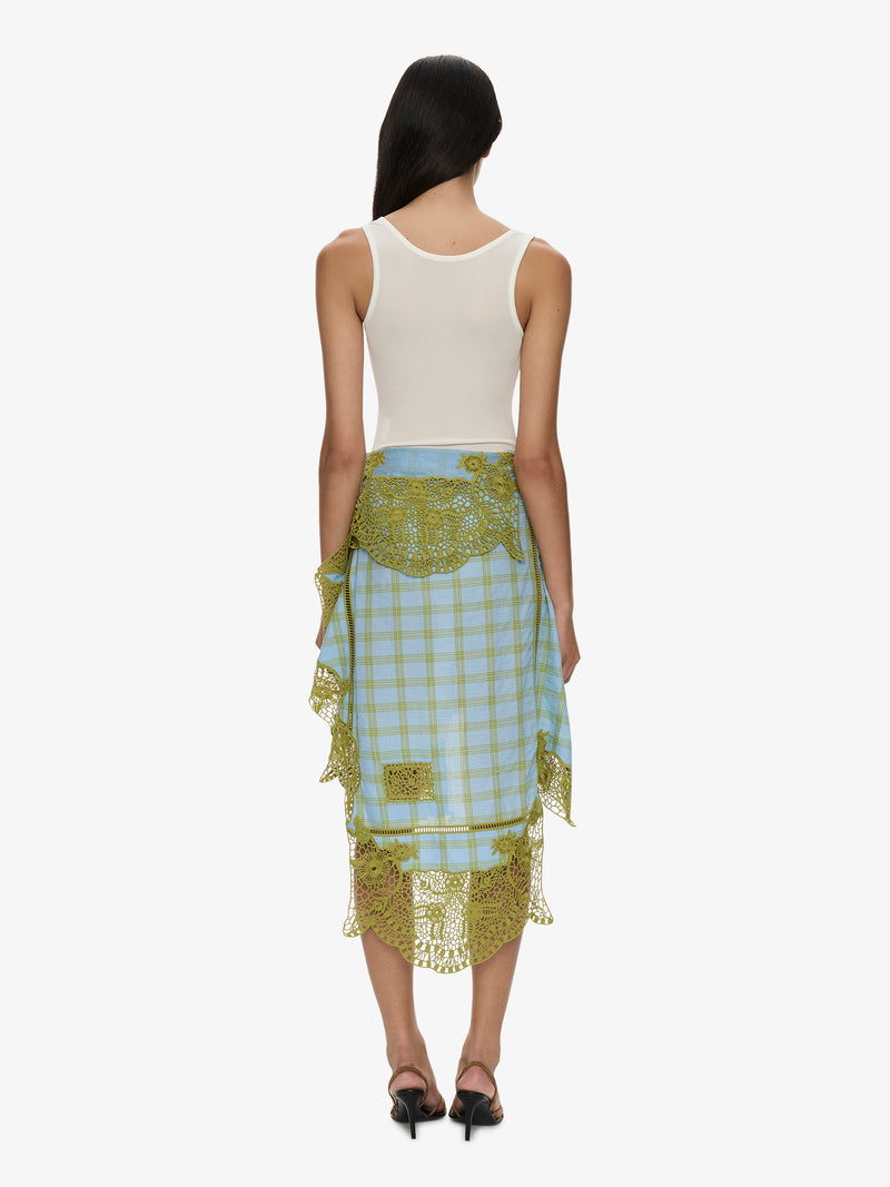 Embroidered Handkerchief Envelope Midi Skirt - Image 5