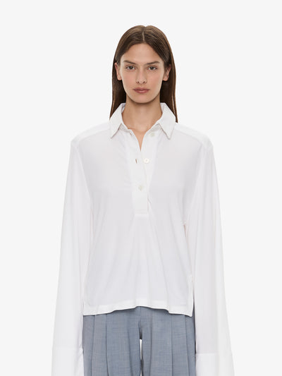 Deconstruct Denim Long Sleeve Polo