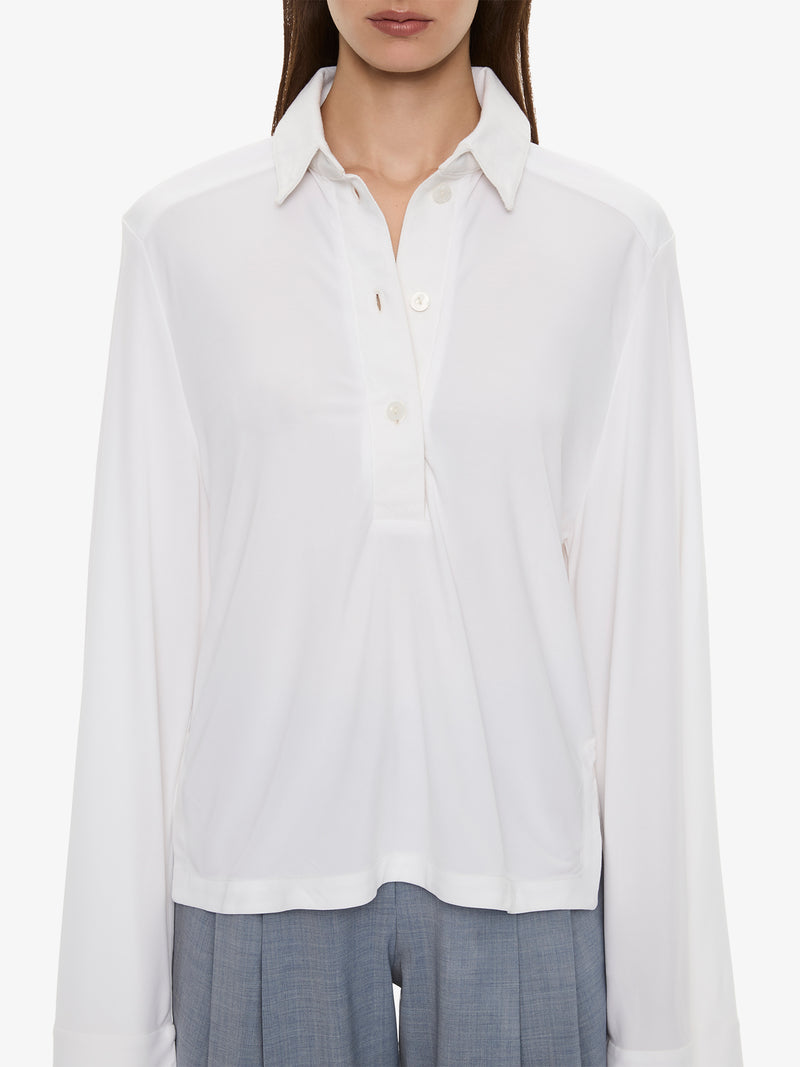 Deconstruct Denim Long Sleeve Polo - Image 3