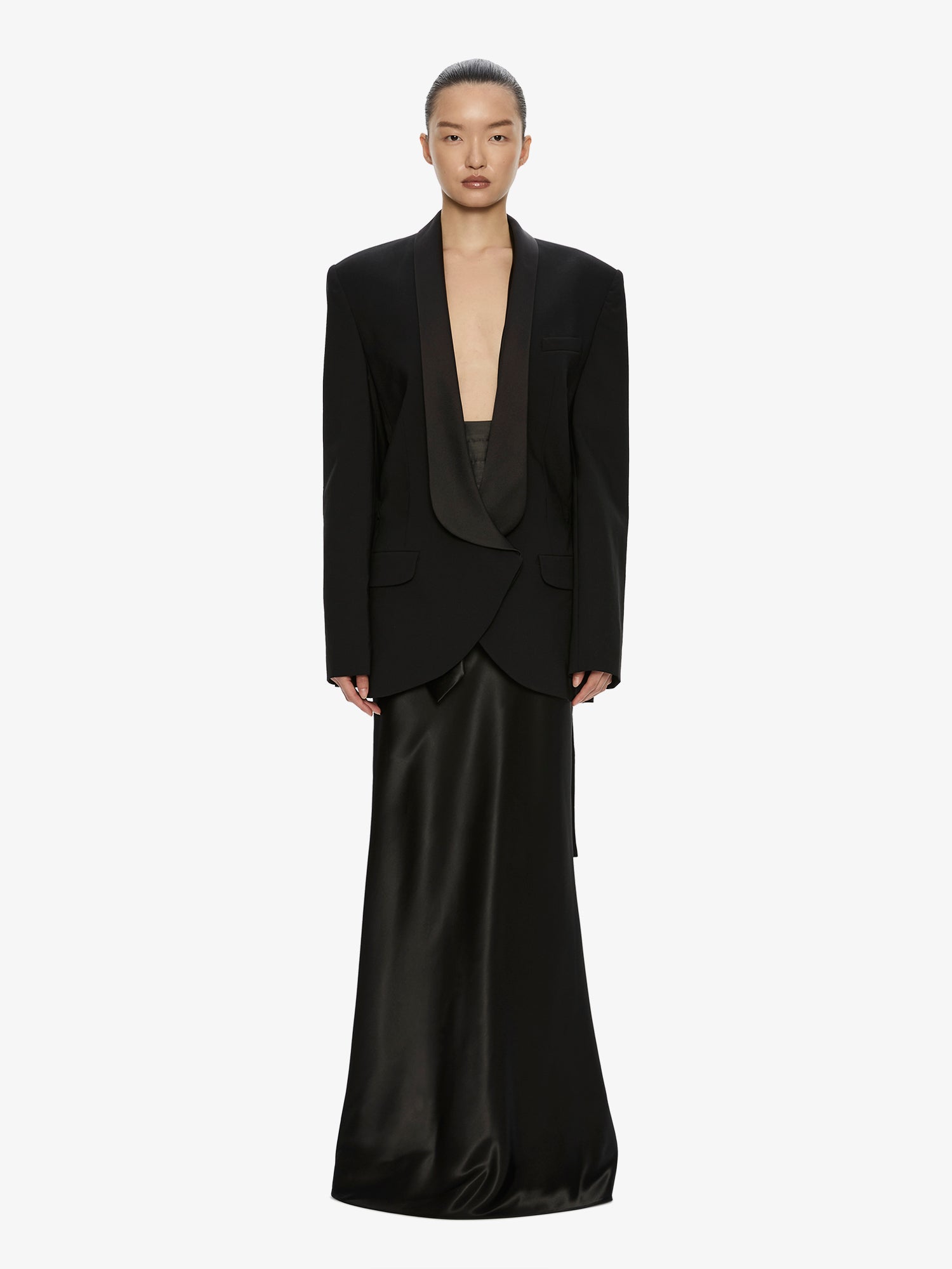 Tuxedo Contrast Wool Blazer