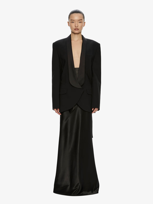 Tuxedo Contrast Wool Blazer