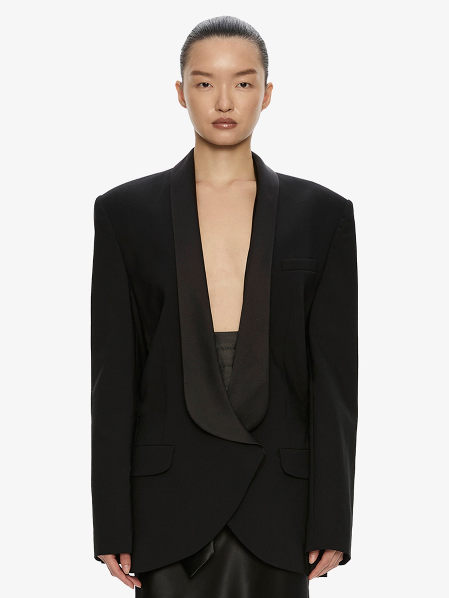 Tuxedo Contrast Wool Blazer