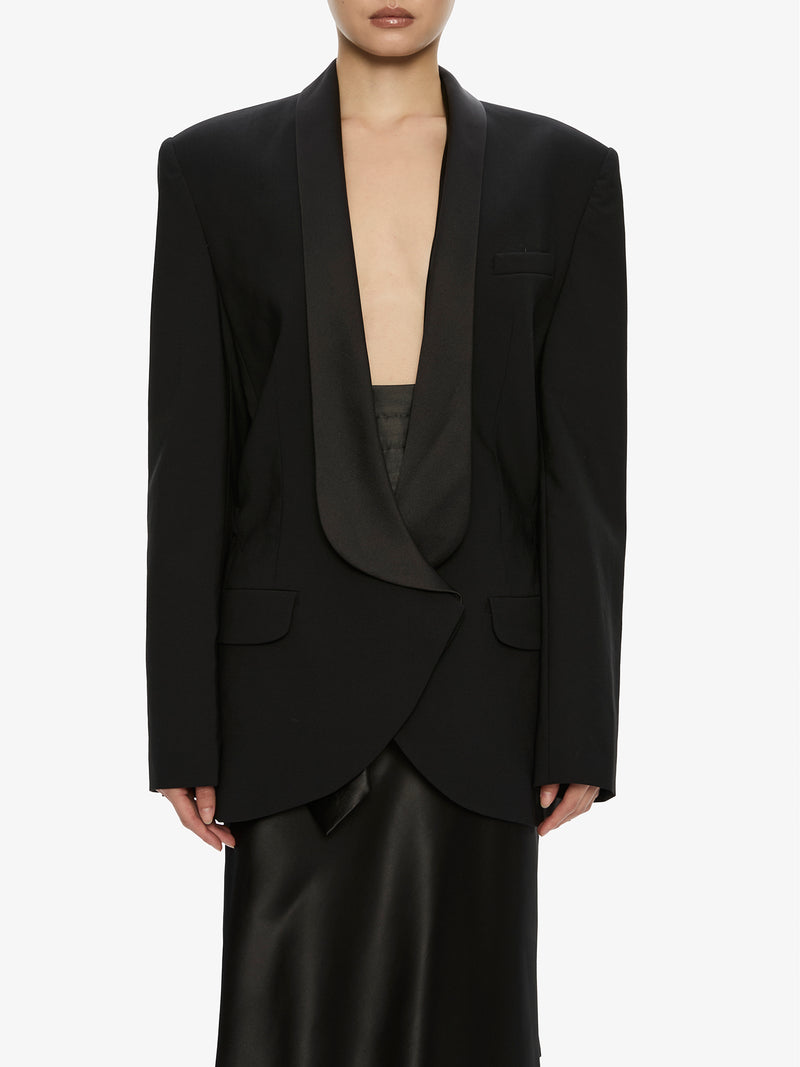 Tuxedo Contrast Wool Blazer - Image 4