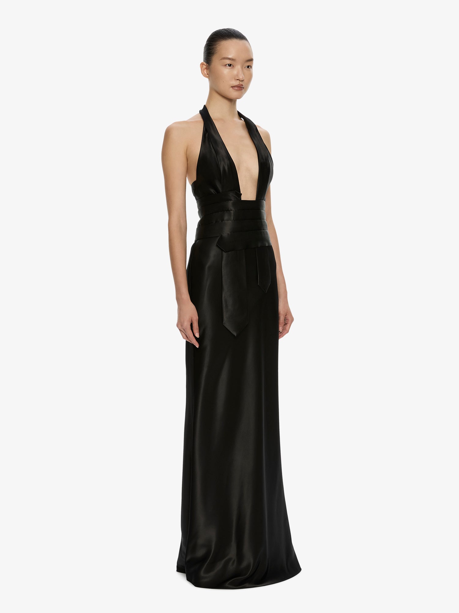 Reyer Satin Tie Gown
