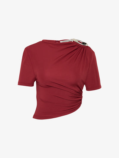Orica Crystal Ruched Jersey Tee