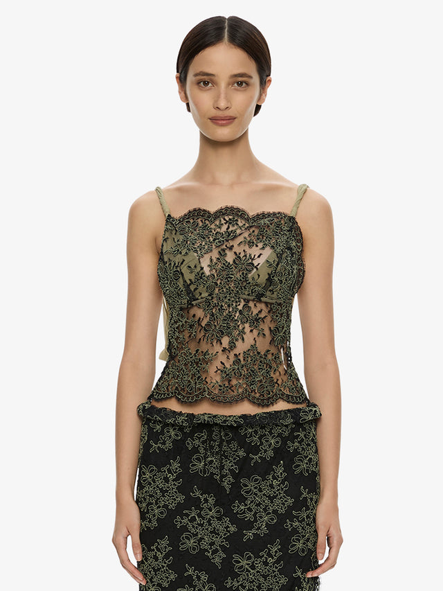 Aluna Lace Draped Top