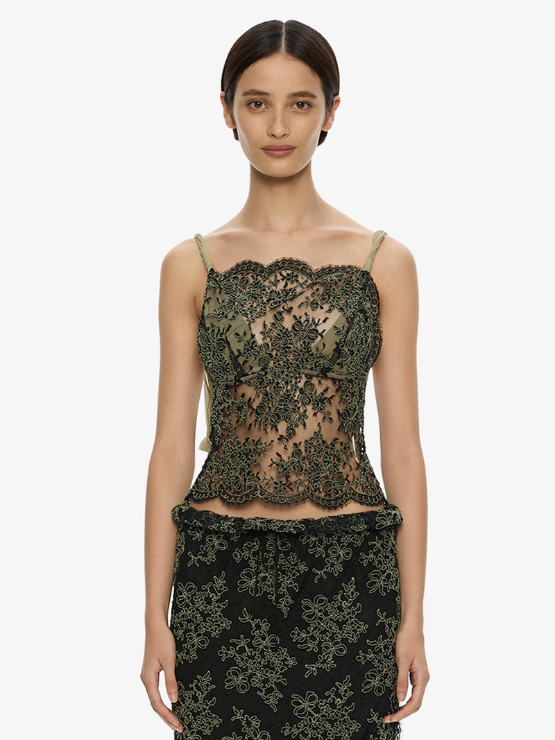 Aluna Lace Draped Top - Image 1