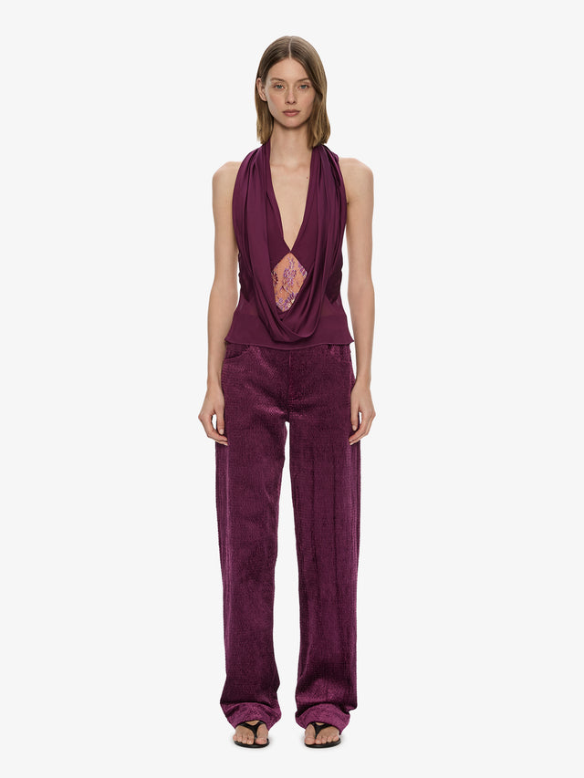 Cesura Cowl Lace Halter Top