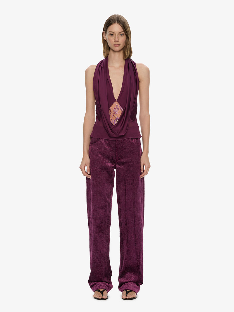 Cesura Cowl Lace Halter Top - Image 2