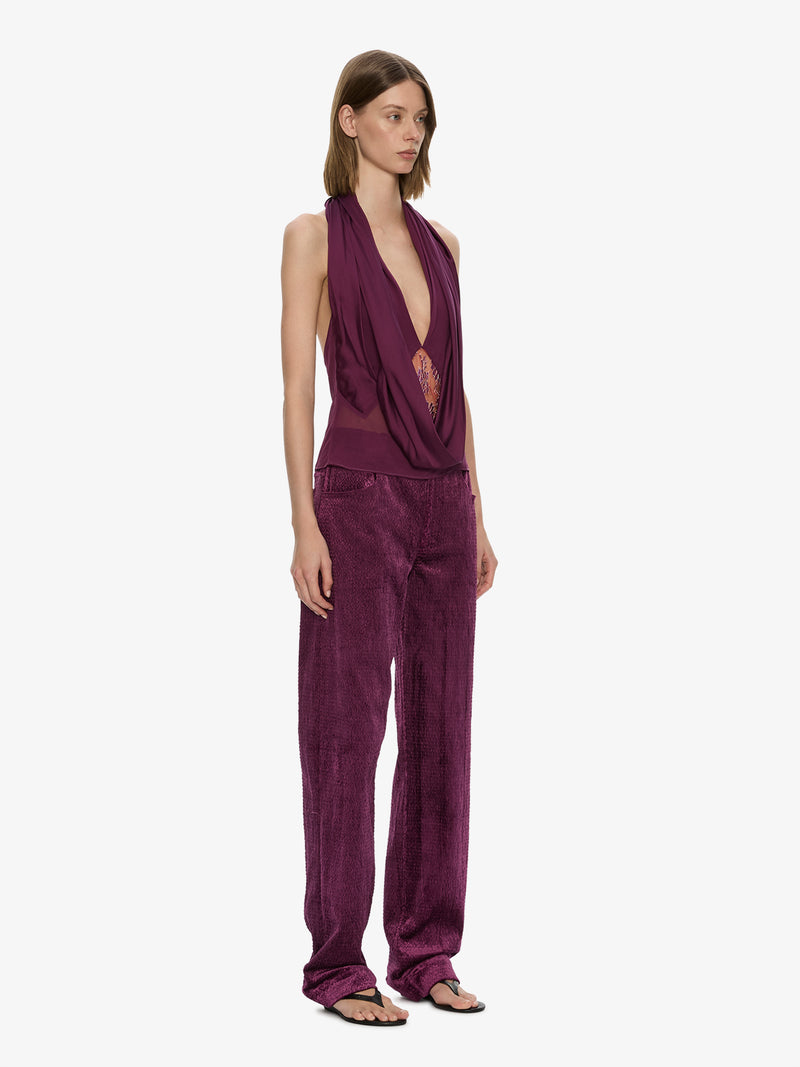 Cesura Cowl Lace Halter Top - Image 3