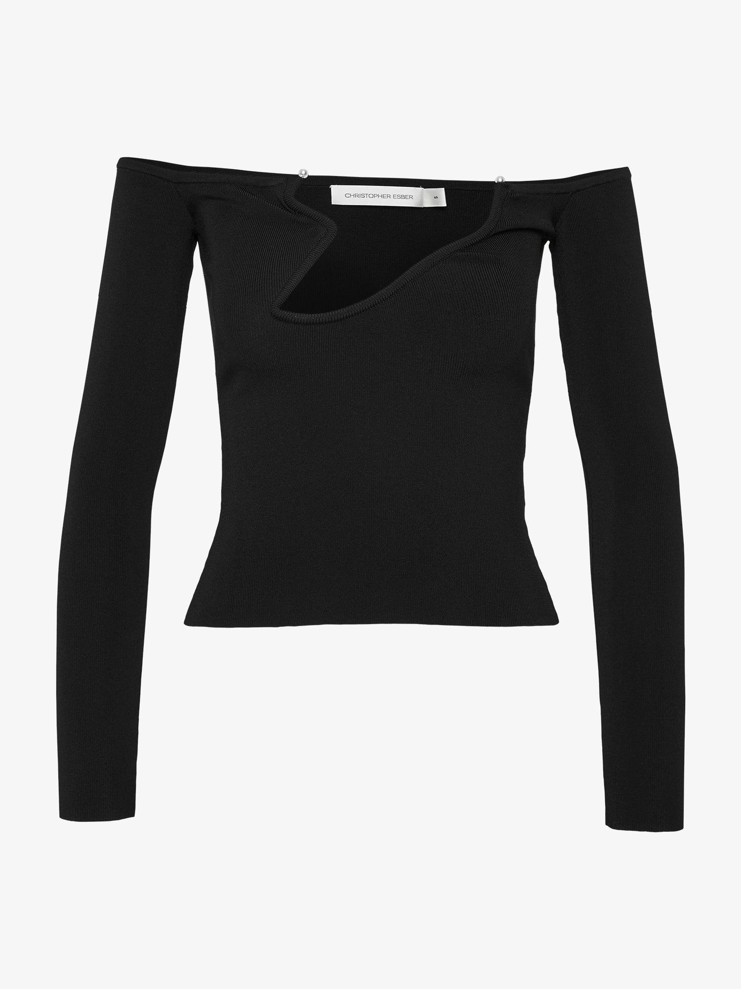 Odessa Arced Knitted Long Sleeve Top