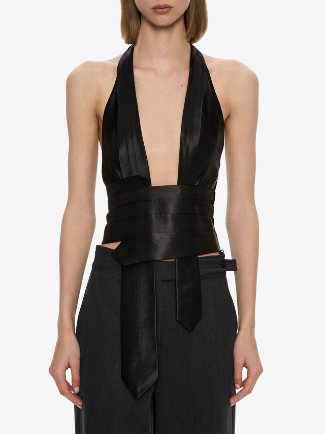 Reyer Satin Tie Top