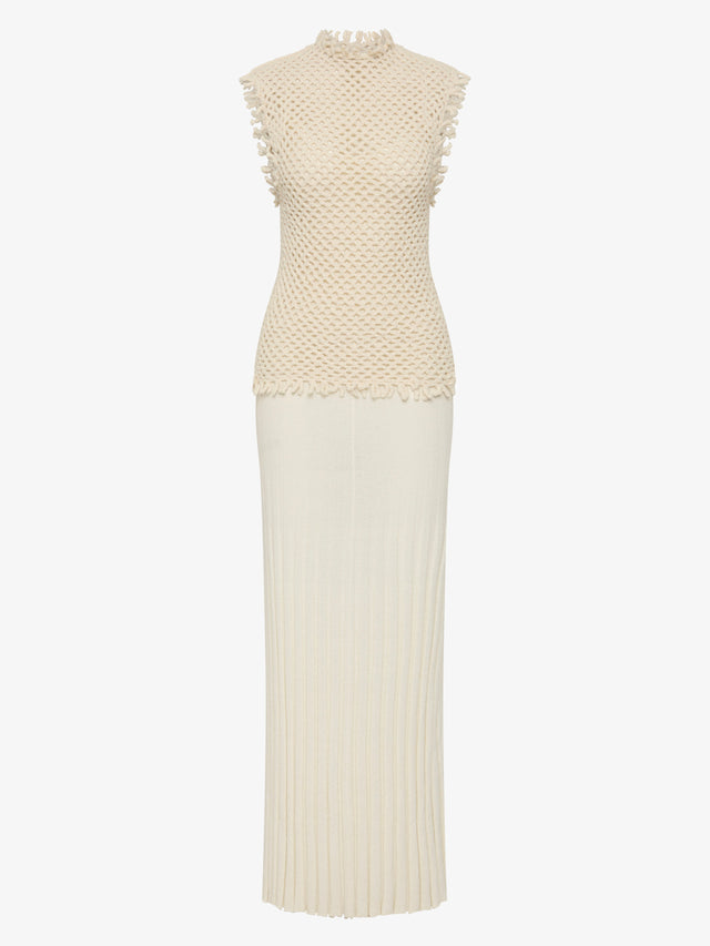 Lattice Knit Tank Dress
