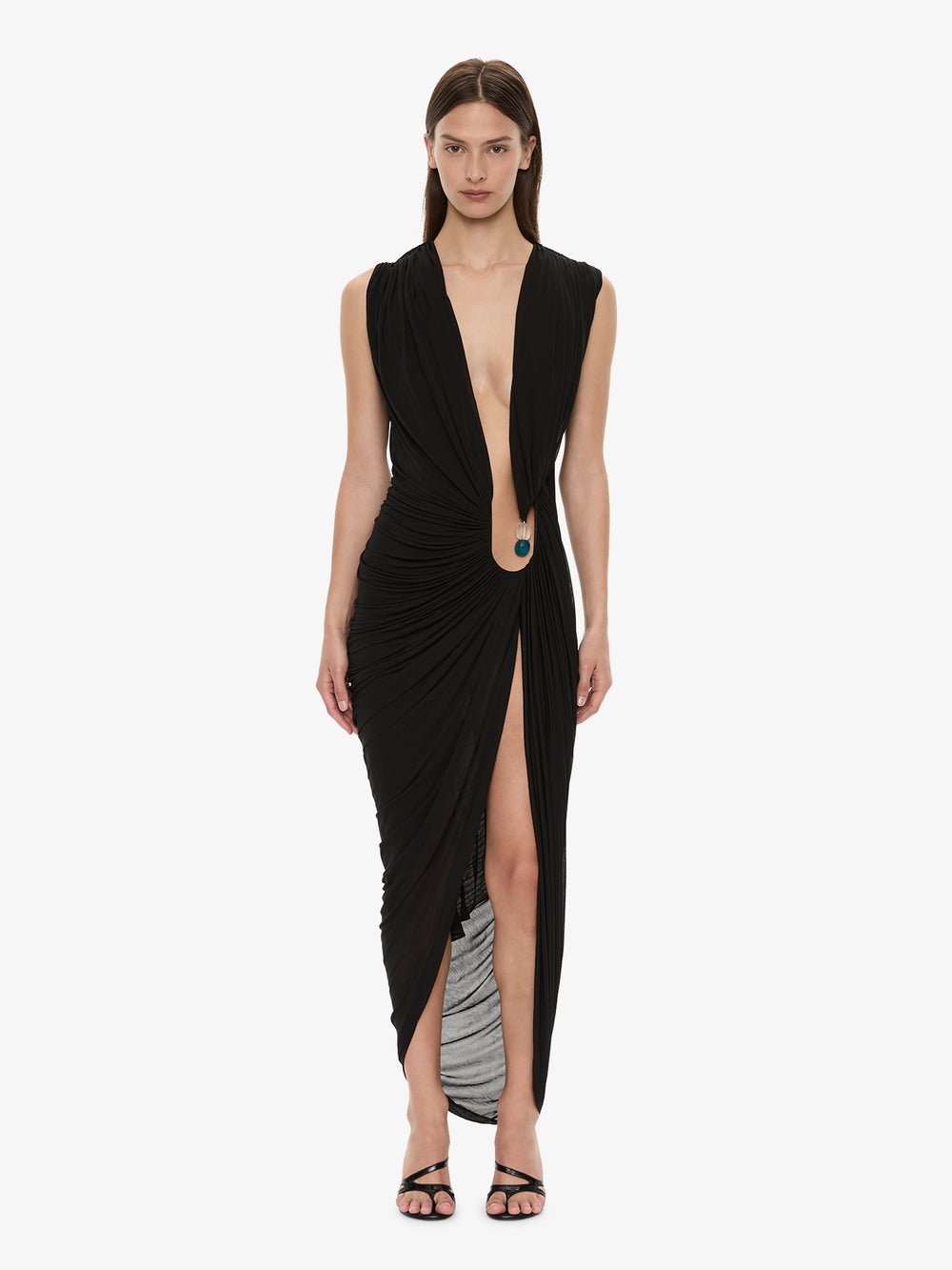 Ripple Crystal Plunge Dress