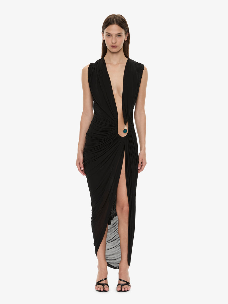 Ripple Crystal Plunge Dress - Image 1