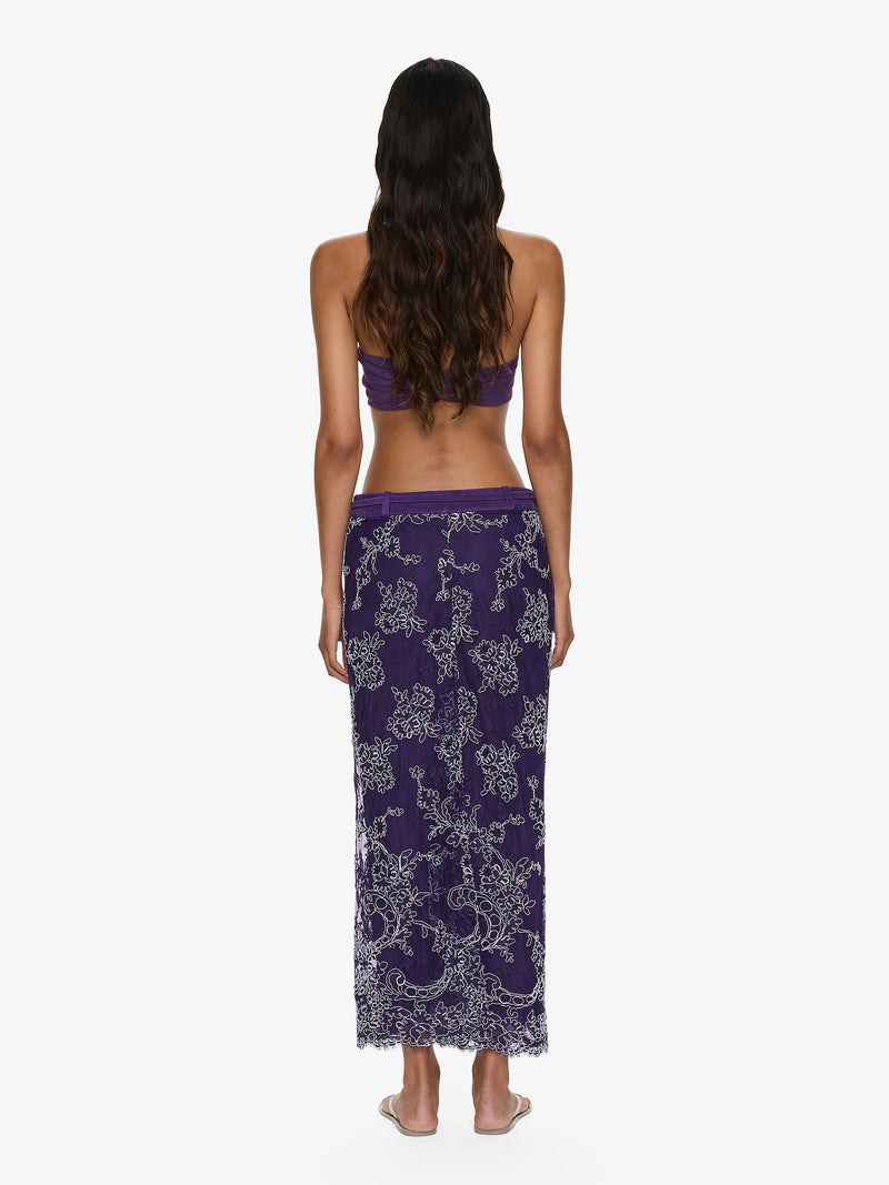 Iris Lace Suede Belted Skirt - Image 4