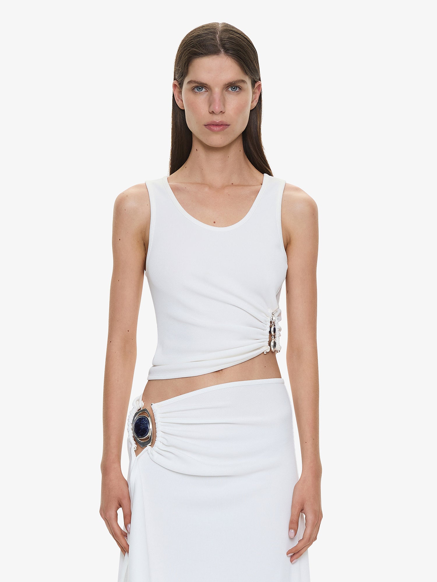 Droplet Crystal Ruched Tank