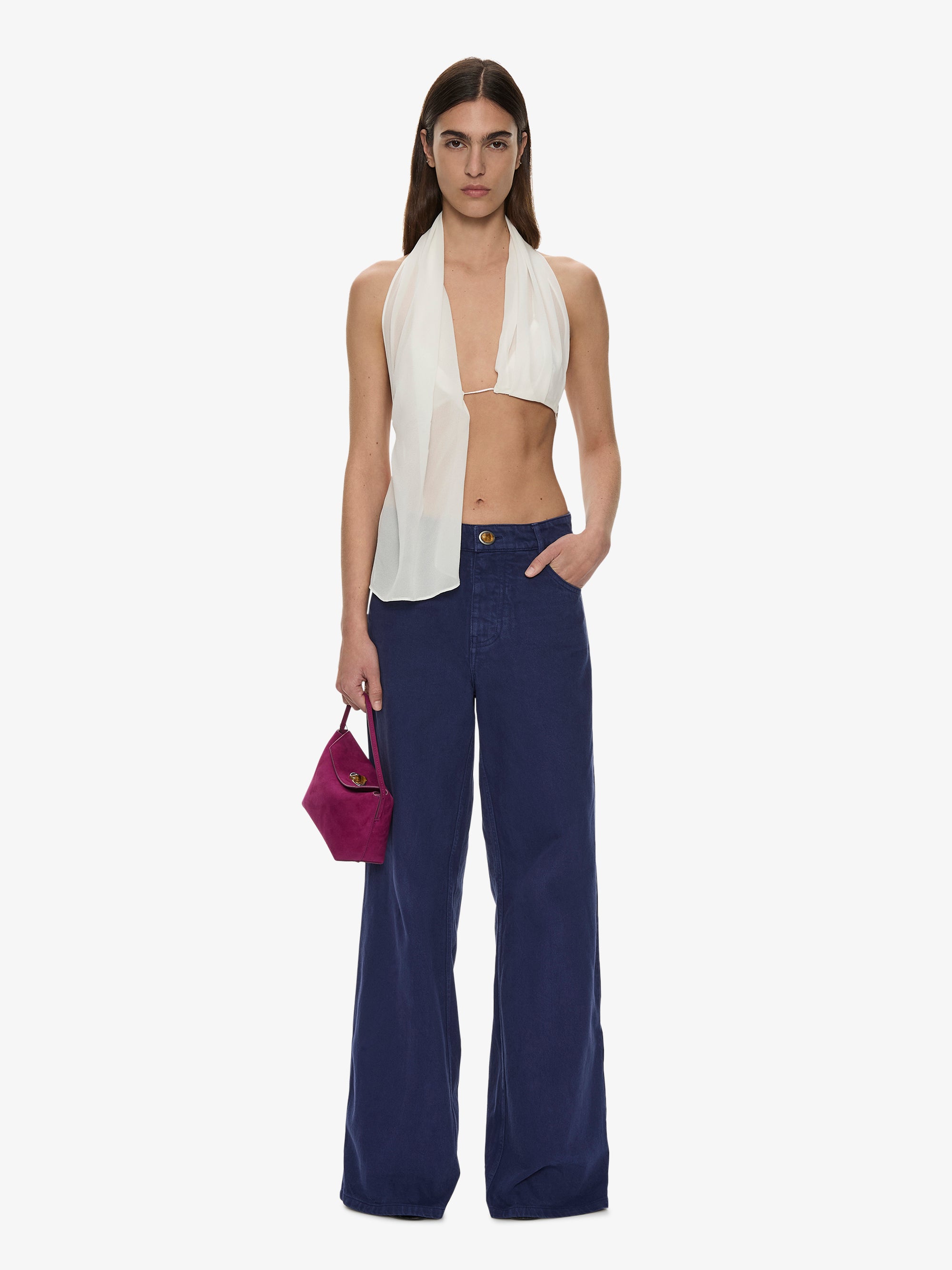 Silk Scarf Chain Bra Top