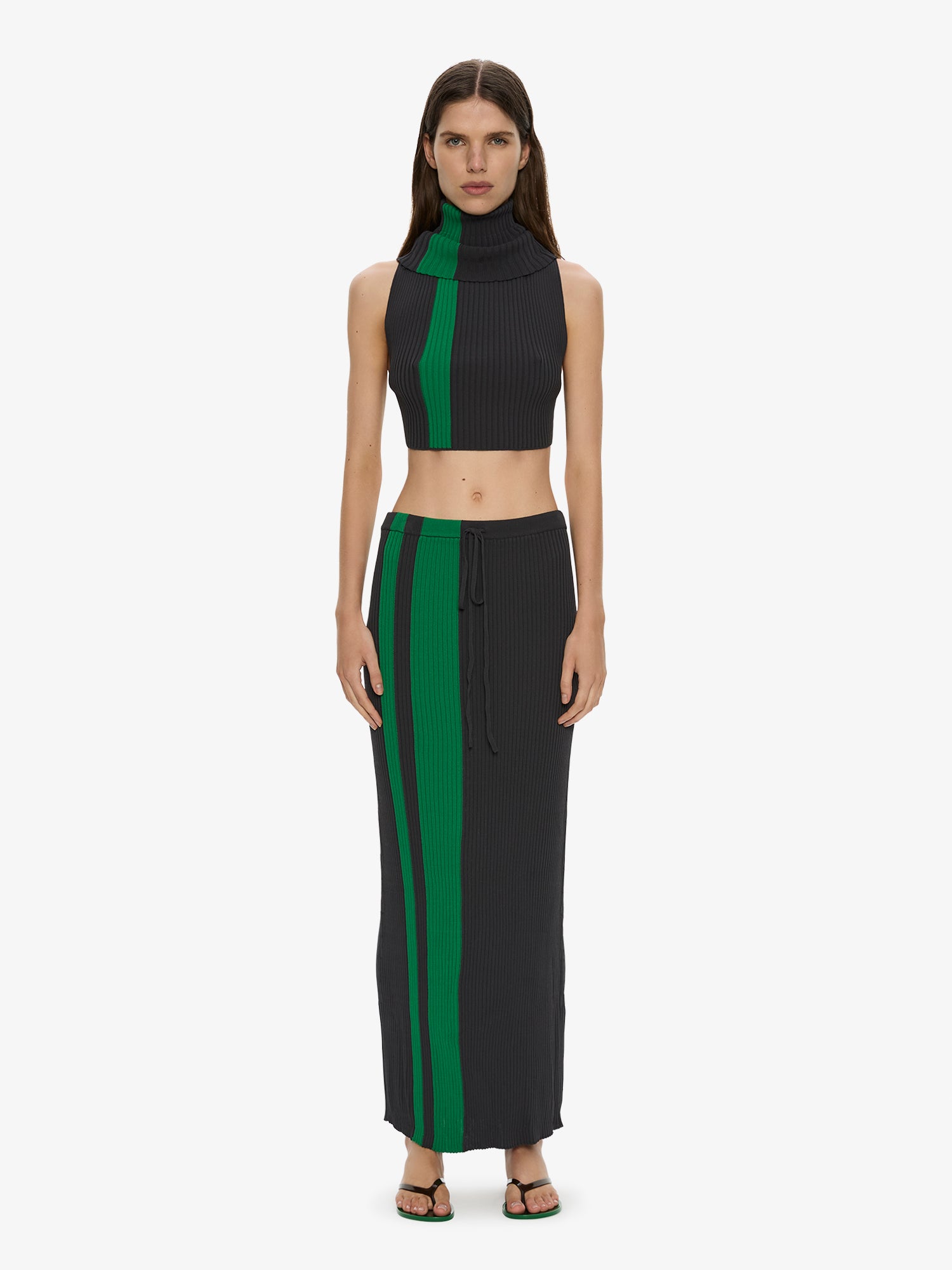 Mach Stripe Turtleneck Crop