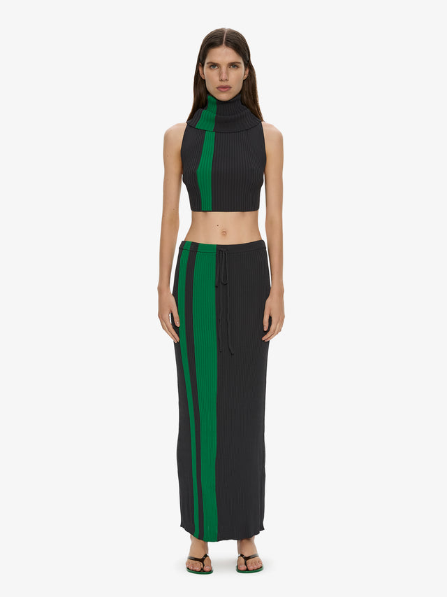 Mach Stripe Turtleneck Crop