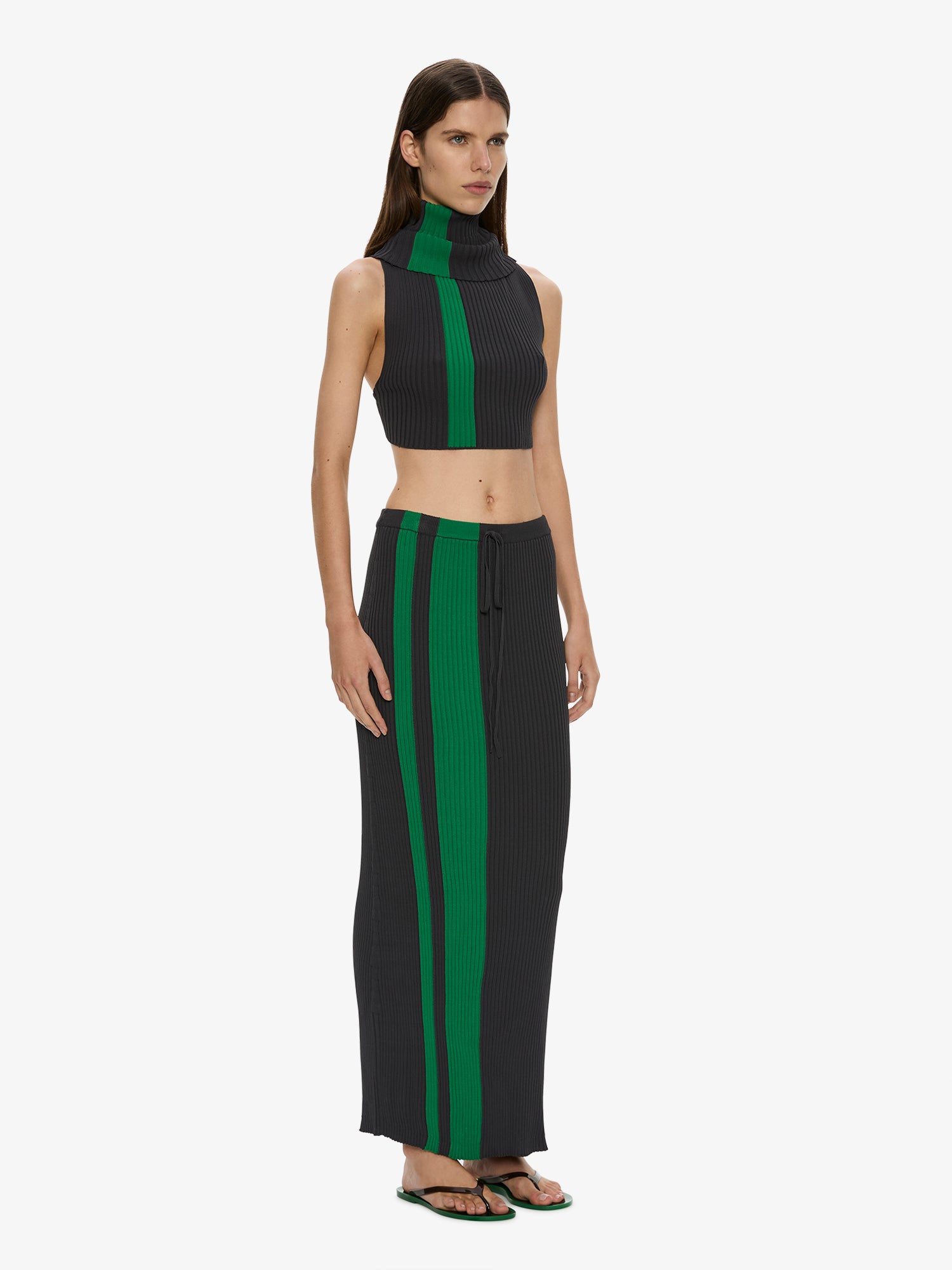 Mach Stripe Turtleneck Crop